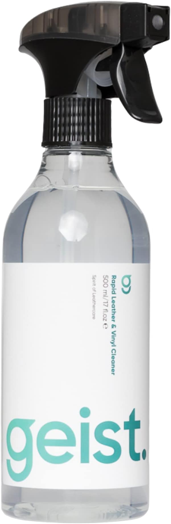 Geist. Rapid Leather & Vinyl Cleaner | For car interiors, sofas, furniture, bags, shoes and more | Plant & Algae based detergents | 100% soap & solvent free | 500 ml / 16.75 fl.oz