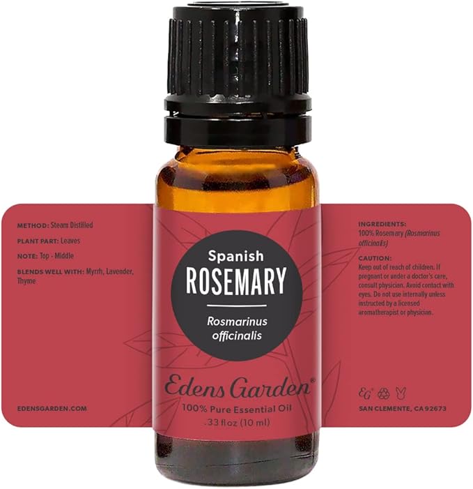 Edens Garden Rosemary- Spanish Essential Oil- 100% Pure Premium Grade, Undiluted, Natural, Therapeutic, Aromatherapy, The Best for Candle, Laundry, Humidifiers 10 ml (.33 fl oz)