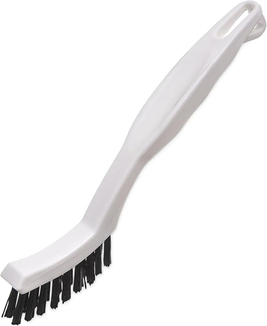 SPARTA Flo-Pac Grout Brush Detail Crevice Brush, Firm Chemical-Resistant Nylon Bristles with Angled Ergonomic Handle, Hanging Holes for Tile, Grout, Corners, Boxes, 8 Inches, White (Pack of 24)