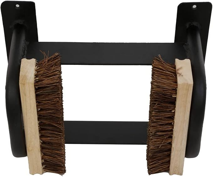 Renovators Supply Manufacturing Boot Scraper 12 in. Black Wrought Iron Floor Mount Boot Brush Scraper
