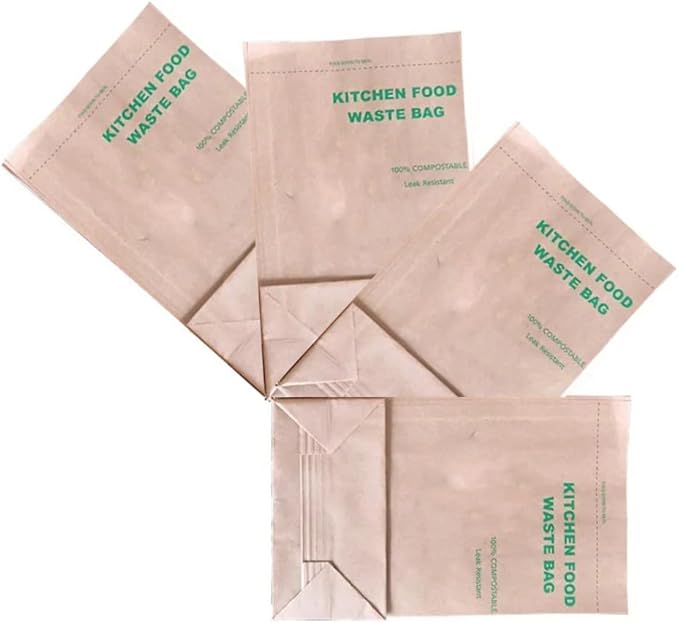 Kitchen Compostable Paper Bag Food Waste Bag Leak Resistant 300 Bags Organic Bag - axGear