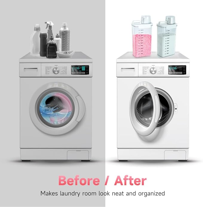 Tokokimo 2 Packs Laundry Detergent Dispenser, Laundry Power Container,Laundry Scent Booster Beads Dispenser for Washing Powder, Soda Powder, Grain
