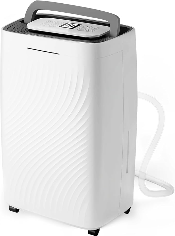 Tehanld Max 82 Pint Dehumidifier for Basement With Drain Hose, Large Dehumidifier for 5000 Sq Ft, 4 Modes, 1.6 Gal Tank, 40dB Quiet, Child Lock, Ideal for Basement, Home, Garage