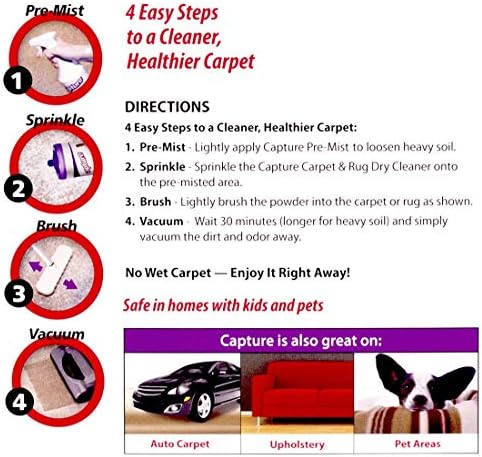 Capture Carpet Total Care Kit 400 & Pre-Mist Soil Release for Carpet Dry Cleaner, Carpet Cleaning Pre Spray (2 Pack) - Bundle