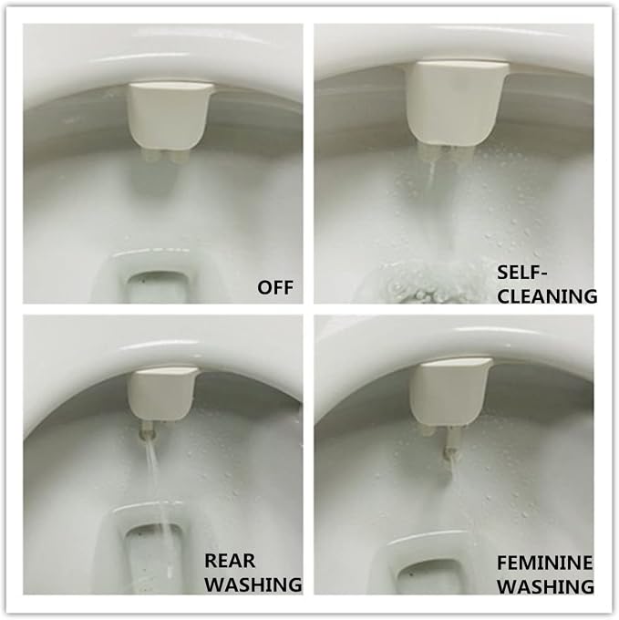 Bidet J2510B-Hot and Cold Water Self-Cleaning Feminine/Rear Wash Non-Electric Bidet Sprayer，Dual Nozzles Bidet Toilet Attachment with Adjustable Pressure Control（Blue）