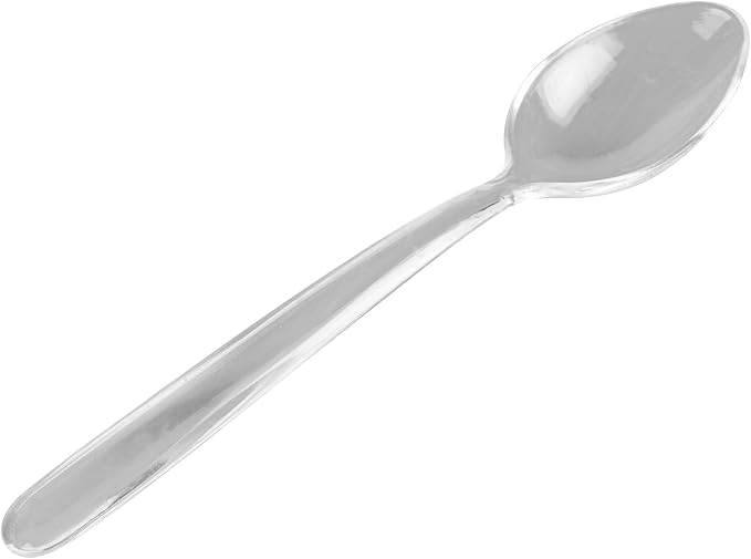 Restaurantware Moderna 5.5 Inch Disposable Spoons 250 Recyclable Small Dessert Spoons - Crack-Resistant For All Types Of Meals Clear Plastic Plastic Spoons
