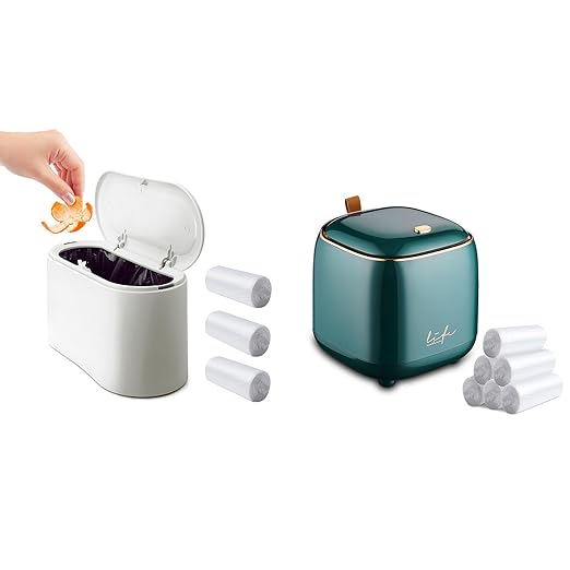 Tiny Garbage can with lid 2 pcs & Trash Bags 270 pcs