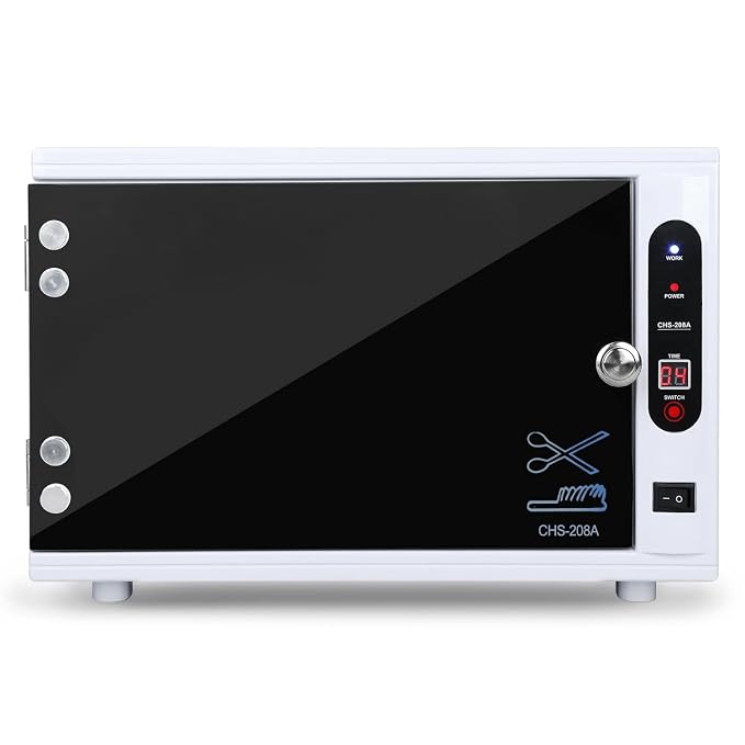 Nail Tool Cleaning Cabinet, Large Capacity Cleaner Box Cleaner Cabinet Cleaning Machine Barber Tool Box Nails Art Tool Equipment for Salon, Spa, Barber