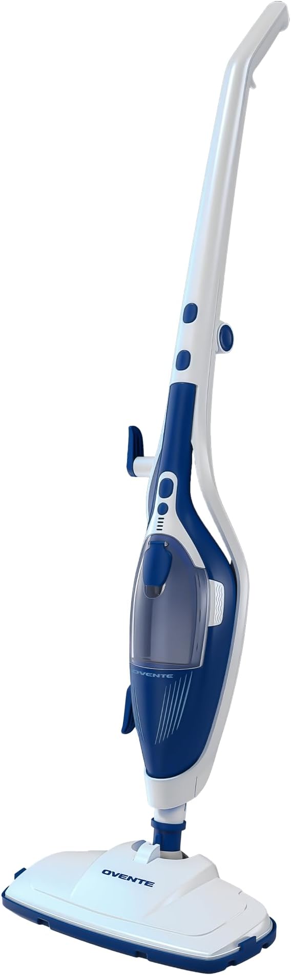 OVENTE 10-in-1 Steam Mop with Detachable Handheld Steamer, Foldable Handle and 400ml Removable Water Tank, MultiPurpose Home Cleaner for Tile Grout, Hardwood Floors, Carpet and Furniture, Blue ST505BL