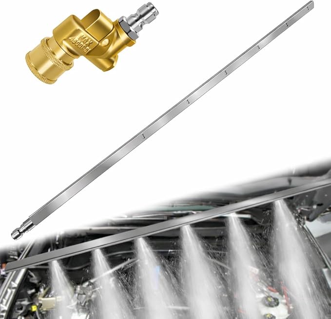Gekufa 39'' Car Radiator Cleaning Wand, 25° Fan Nozzle Radiator Genie Water Air Cleaning Wands, High-Pressure Washer Radiator Wand with 1/4'' Quick Coupler