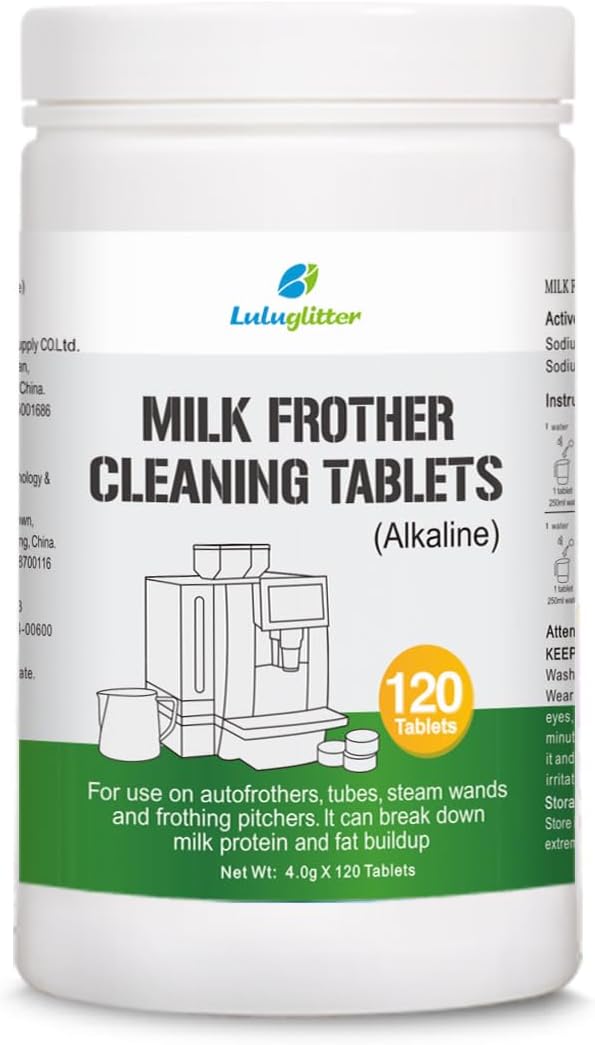 milk frother cleaning tablets 4g120t milk system cleaner easily remove milk residue ad build-up in steam wands, valves, and tubes
