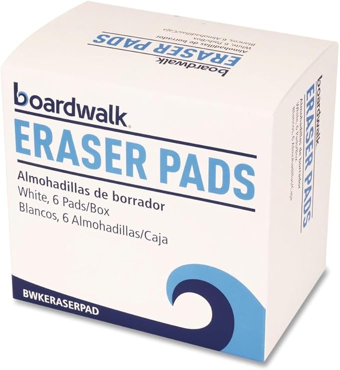 Boardwalk 96157-M-BWK 2.5 in. x 4.5 in. 1 in. Thick Eraser Pads - White (6/Carton)