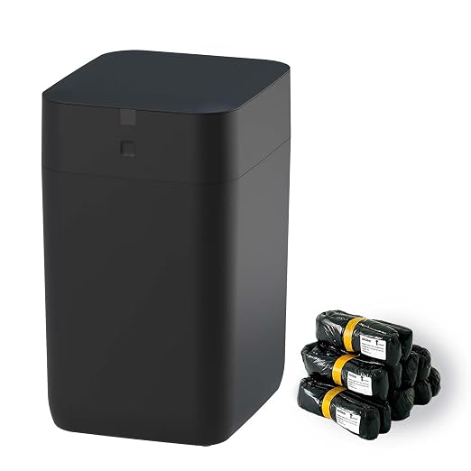 Airdeer Automatic Trash Can, 4 Gallon Self Sealing and Self-Changing Smart Trash Can Motion Sensor, Touchless Garbage can with lid for Kitchen Bathroom Bedroom, 6 Refill Rings(A1, Black)