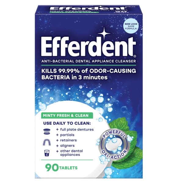 Efferdent Plus Mint Denture Cleanser Tablets 90 Ct (Pack of 7)