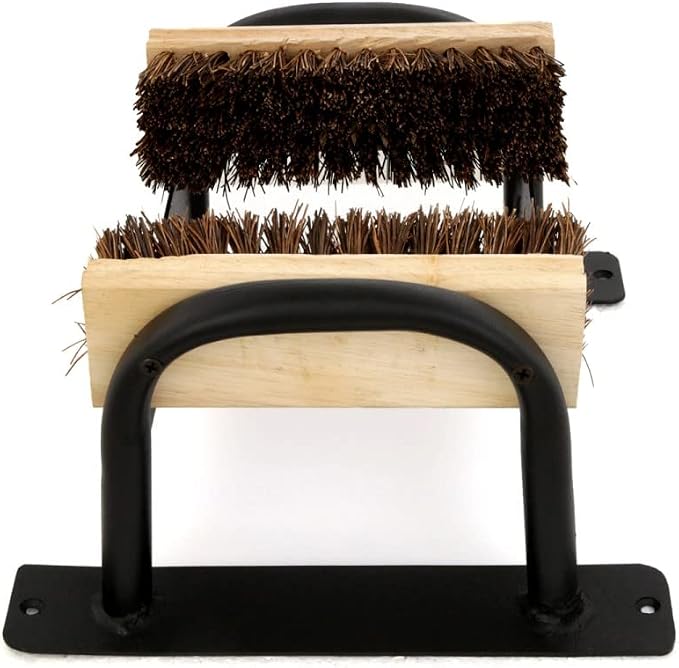 Renovators Supply Manufacturing Boot Scraper 12 in. Black Wrought Iron Floor Mount Boot Brush Scraper