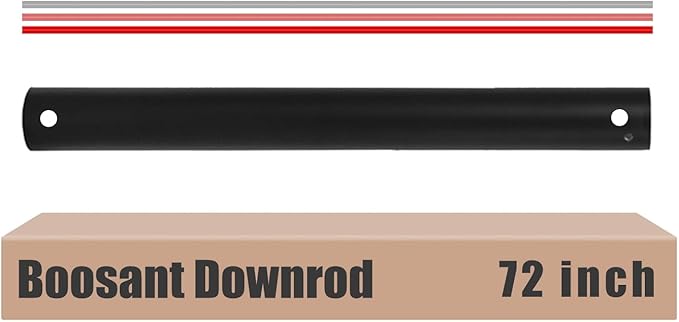 72 INCH Ceiling Fan Downrod With Extended Wires,1 inch Outside Diameter,Extension Rod Only Ceiling Fans Compatible, Not Threaded(Black)