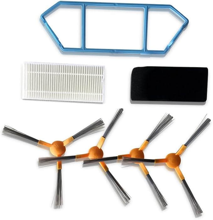 SereneLife Robot Vacuum Cleaner Replacement Parts - Side Sweepers, Air Filter, Sponge Filter, Dust Box Filter for Smart Robot Vacuum Cleaner