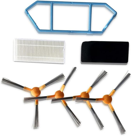 SereneLife Robot Vacuum Cleaner Replacement Parts - Side Sweepers, Air Filter, Sponge Filter, Dust Box Filter for Smart Robot Vacuum Cleaner