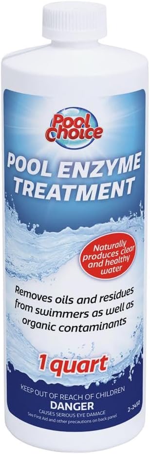 SpaChoice 1-Quart 4-Pack Premium Pool Enzyme Treatment, Pool Clarifier, Made in USA