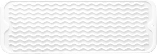 MicoYang Silicone Dish Drying Mat for Multiple Usage,Easy clean,Eco-friendly,Heat-resistant Silicone Mat for Kitchen Counter,Sink,Bar,Bottle,or Cup White M 17 inches x 6 inches