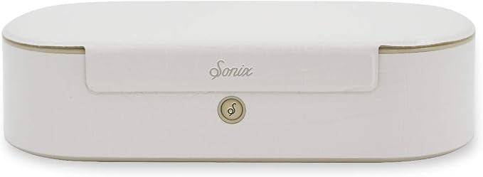Sonix Beyond UV+O3 Sanitizer Box and Universal Charger UV and Ozone Disinfector for Phone, Mask, Makeup Brush, Nail Tool (White Croc)