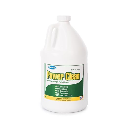 Power Clean, 1 Gallon, Heavy-Duty, Jet Spray, Water-Soluble, Mechanical Parts Cleaner That Removes Away All Heavy Build-Up of Grease, Grime, Oil, Carbon & Deodorizes (55-033)
