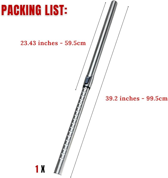 1.25 Inch Stainless Steel Vacuum Extension Wand Compatible with Vacuums using 1 1/4 Inch (1.25in) 32mm Accessories - 1 1/4 Vacuum Extension Tube for Shop Vac (Stainless Steel Extension Wand)