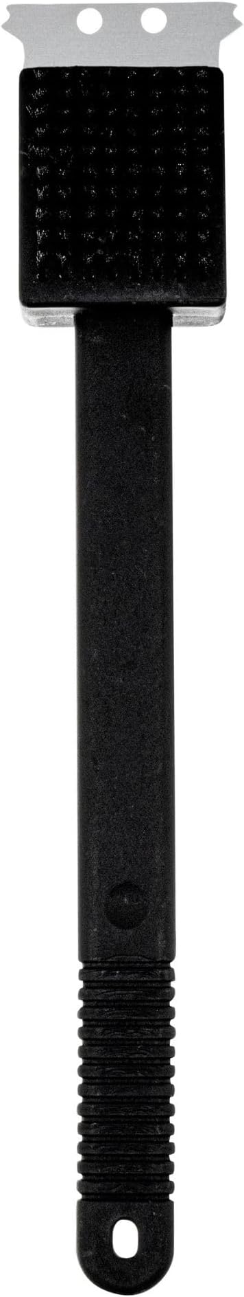 Restaurantware Met Lux 15-Inch Grill Brush 1 Durable Grill Cleaning Tool - Scraper Scouring Pad Matte Black Plastic Grill Accessory For All Types Of Grills