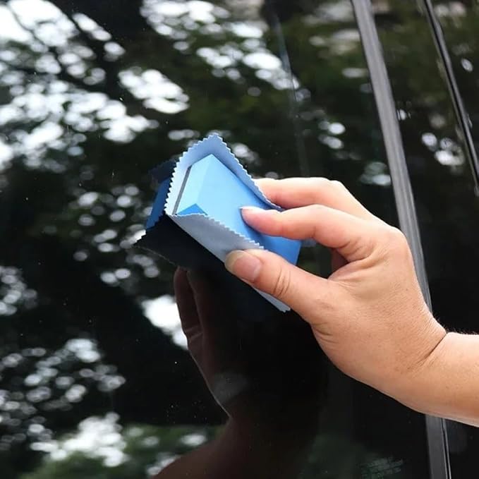 Ceramic Coating Applicator Kit – Blue Sponge & Microfiber Cloth，Compatible for Car Wax, Glass & Paint Protection(5Pcs Sponge)