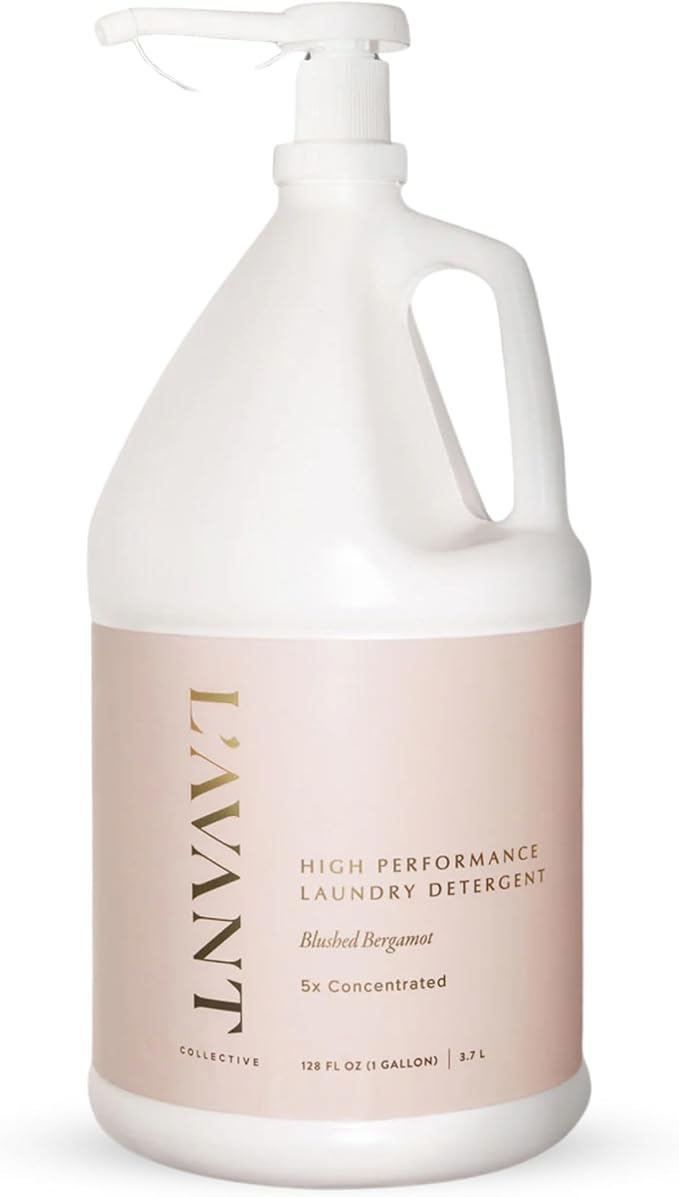 L'AVANT Collective Luxury Laundry Detergent | Bulk 1 Gallon | Blushed Bergamot | Natural Non-Toxic Liquid Laundry Soap with Enzymes | Plant-Based, 5x Concentrated, HE Compatible | 128 oz