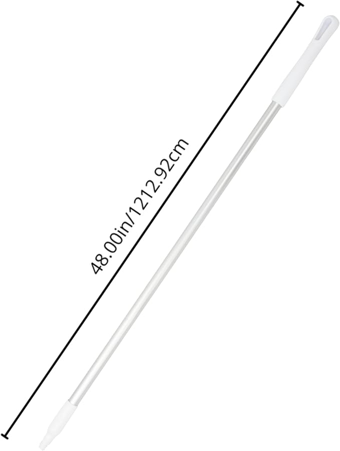 SPARTA Adjustable Aluminum Broomstick, 48” Mop and Broom Handle Replacement with Color-Coded System for Environments with Harsh Cleaning Agents, Aluminum, 48 Inches, White, (Pack of 12)