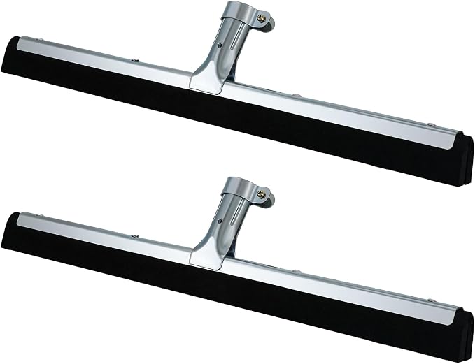 Lasnten 2 Pcs Double Foam Floor Squeegee for Concrete 22 Inch Industrial Floor Scrubber Stainless Steel Cleaning Squeegee with Rubber Heavy Duty Broom EVA Foam Blade for Garage Window Pool