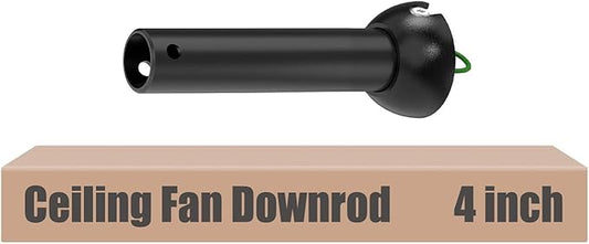 4 inch Black Ceiling Fan Downrod with Ball Head, Downrod for Ceiling Fan, 1 inch Outside Diameter, Suitable for a Wide Range of Fans (with Ball Head, Not Threaded)