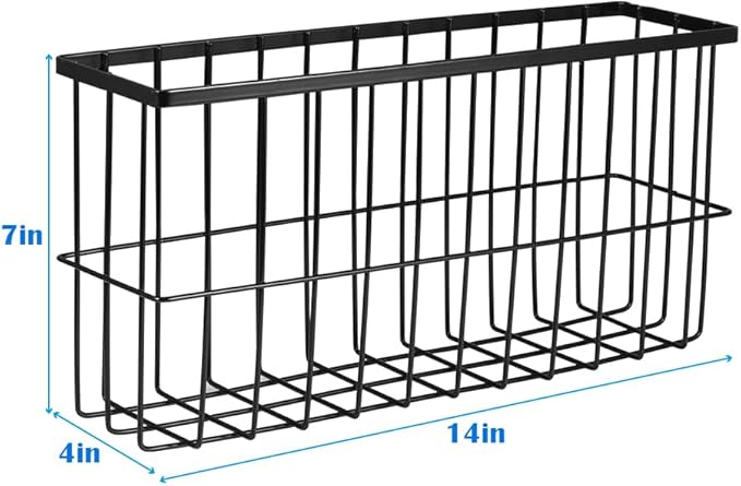Picowe Large Laundry Lint Bin Organizer with 2 Hooks for Storage, Holds 6 Dryer Balls (Black, XL)