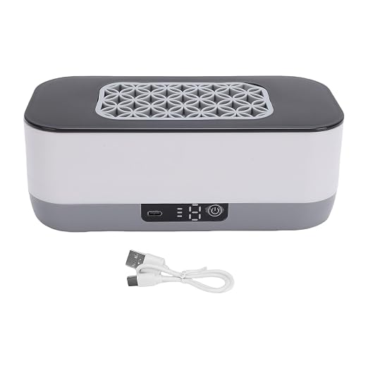 Brrnoo Jewelry Cleaner, Multifunctional Professional Efficient Electric Cleaner Machine with 3 Vibration Levels for Rings Glasses Makeup Brushes