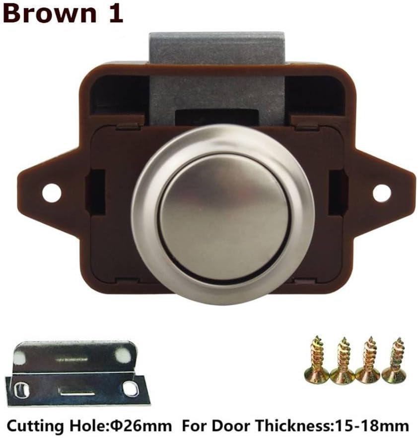 Encell Set of 5 Push Button Latch Cupboard for RV Camper Motor Home Caravan