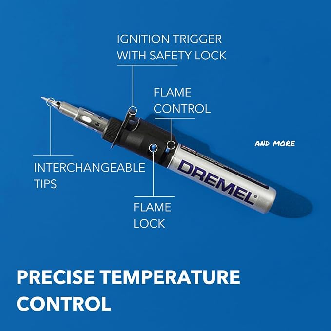 Dremel VersaTip Precision Butane Torch - Long Lasting Cordless Soldering Iron - Perfect for Pyrography, Paint Removal, & Heat Embossing (2000-7)