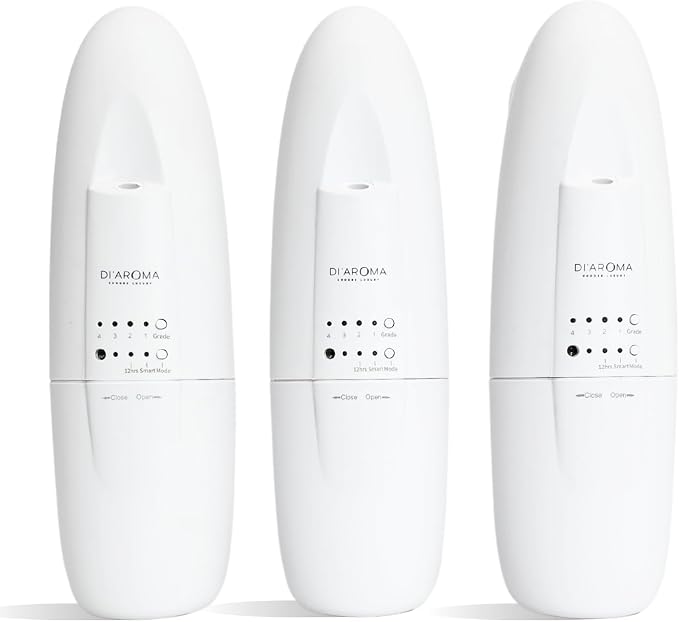 Di’Aroma Plug in Waterless Essential Oil Diffuser, Cold Air Nebulizing Scent Diffuser Machine, Air Freshener & Aromatherapy Diffuser for Home, Office & Spa, Up to 500 Sq Ft Each (3 Pack of White)