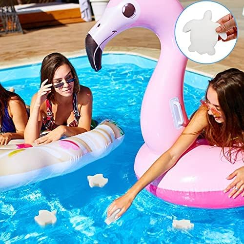 Patelai 40 Pcs Hot Tub Sponge Spa Cleaning Sponges for Hot Tub Oil Absorbing Cleaning Scum for Spa, Bathtub and Swimming Pool to Soak up Oils Bathtub Accessories(Sea Turtle Style)