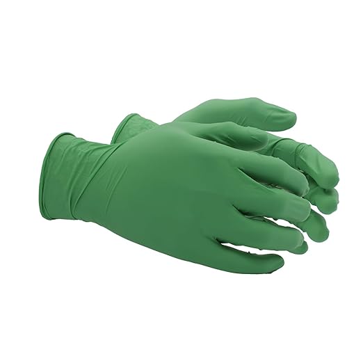 SHOWA 7705PFT Sustainable EBT Latex-Free, Powder-Free, Accelerator-Free, Nitrile Disposable Single Use Safety Gloves, 4 Mil, 9.5" Length, Small (1 Box/100 Gloves)
