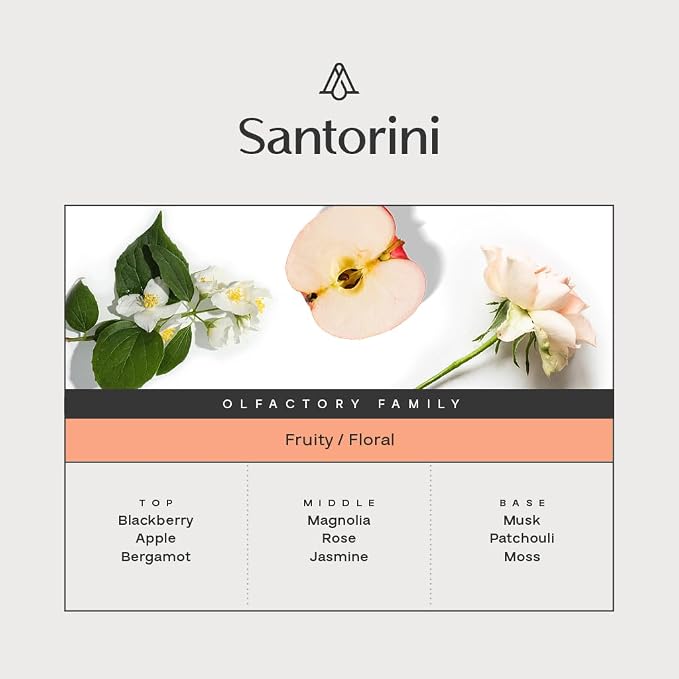 AromaPlan Hotel, Home Luxury Scents, Santorini 5.07 Fl Oz (150ml) | Fragrance for Cold Air & Waterless Diffuser Oil | Home Luxury & Hotel Scent for Aromatherapy-USA Made,Bigger Bottle & Longer Lasting