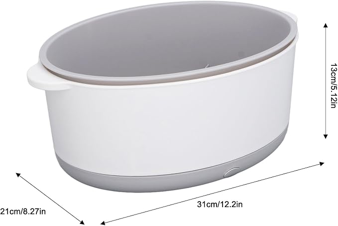 Fruit and Vegetable Washing Machine, Efficient Double Layer, Time-saving Electric Vegetable Cleaning Basket with Powerful Cleaning Device, ABS Material (White of Second