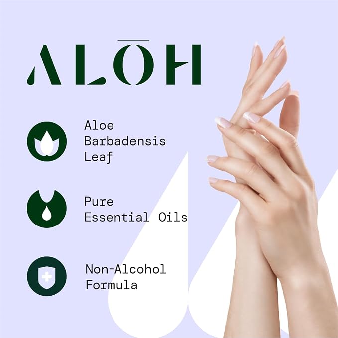 ALŌH Peppermint Eucalyptus + Aloe Sanitizing Hand Wipes - Clean Hands, Clear Mind On The Go Sanitizer for Kids and Adults - Travel Size 3 Pack 20ct Wipes (60 Wipes)