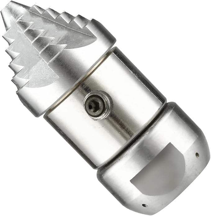 3/8 npt Sewer Jetter Nozzle for 2900 PSI, 40 L/min Pressure Washer - Stainless Steel, 360°Quickly Rotating for Municipal Drain Pipe Cleaning(Small Size)