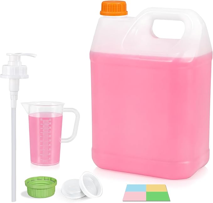 ASEVAT 2.5 Gallon Plastic Jug with Pump and 100ml Measuring Cup, Heavy-Duty Liquid Storage Container for Cleaning Supplies, Laundry Detergent, Bulk Liquids