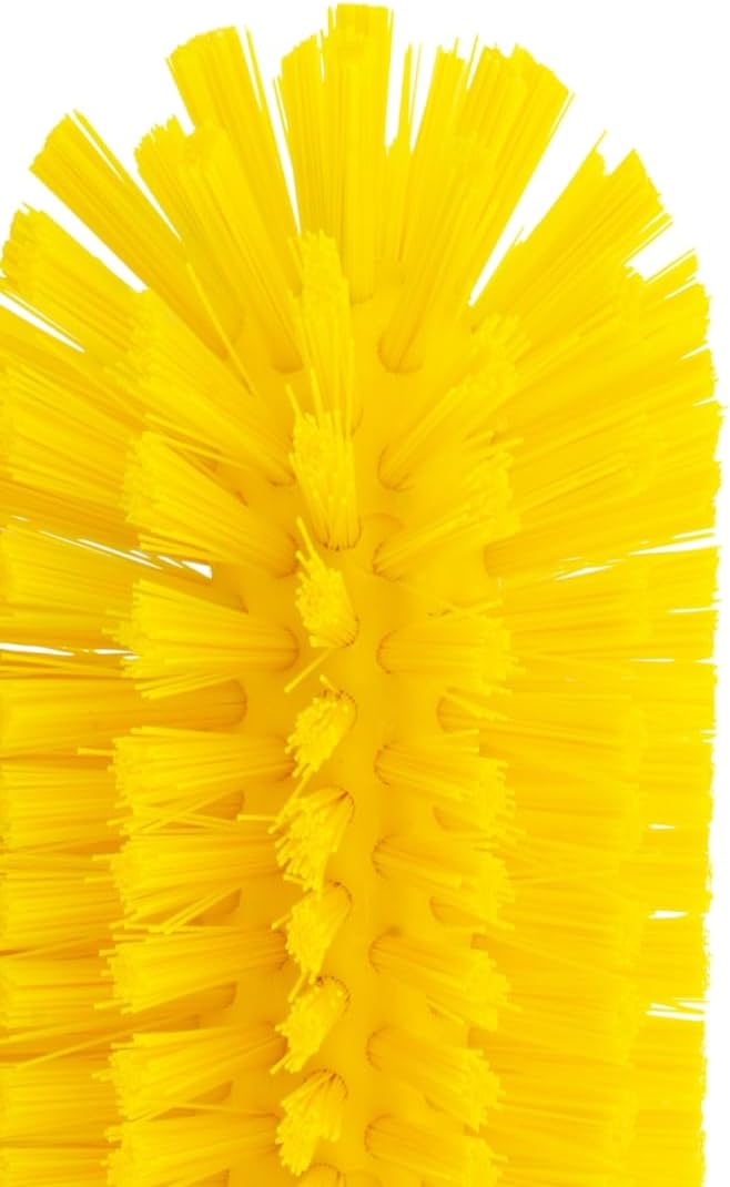 SPARTA Industrial Tank Brush Head Pipe Brush Head, Drain Brush with 3/4" Thread Hole (Handle Not Included) for Commercial Use, Plastic, 3 x 5.9 Inches, Yellow, (Pack of 6)