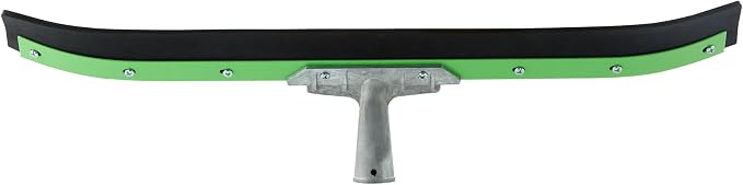 Restaurantware-SQUEEGEE ONLY: Clean Tek Professional 24 Inch Curved Floor Squeegee, 1 Broom With Rubber Blade - Handle Sold Separately, Heavy-Duty, Green Steel Wiper, Ideal For Floor, Tiles