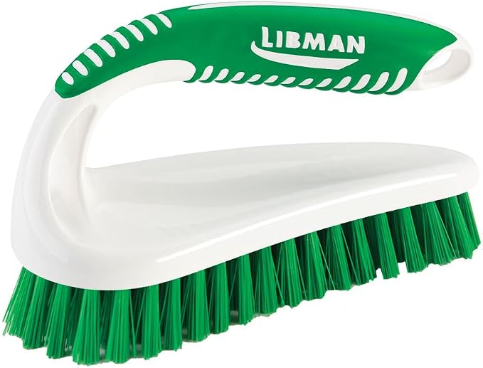 Libman Scrub Brush Kit with 3 Durable Brushes - Tile, Grout, Bathroom, Kitchen + Green & White Cleaning Brush Kit, 3-Piece All-Purpose Set 2406