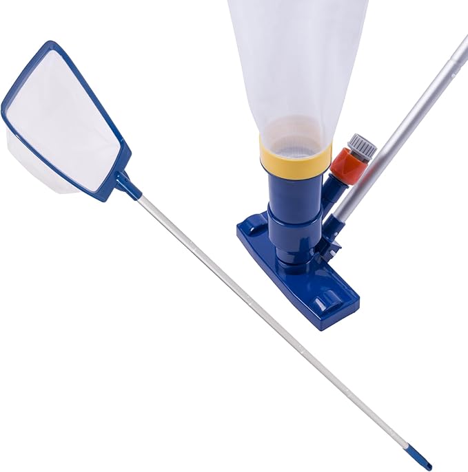 POOLAZA Pool Skimmer Net with Pole & Pool Vacuum Jet