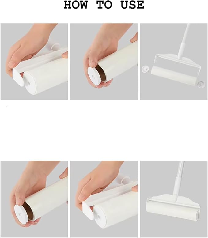 RainbowZone 9.5" Extra Wide Lint Roller for Pet Hair Removal - Extendable Long Handle with 300 Super Sticky Sheets for Furniture, Couch, Car & Carpet Cleaning - Large Pet Hair Remover with 3 Refills